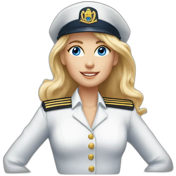 female boat captain blonde old blue eyes emoji