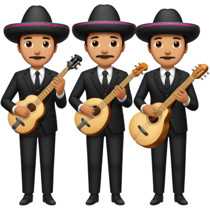 Mexican Band members wearing suits and instruments  emoji