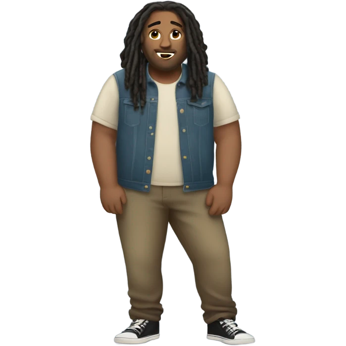 plus size light skin man with locs full body emoji