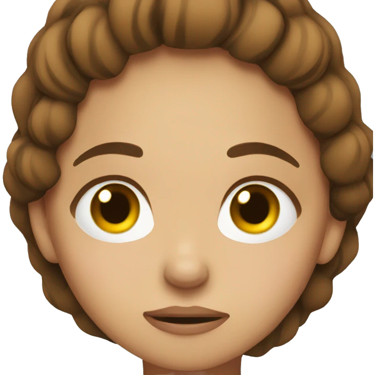 A bit tired girl with brown hair emoji