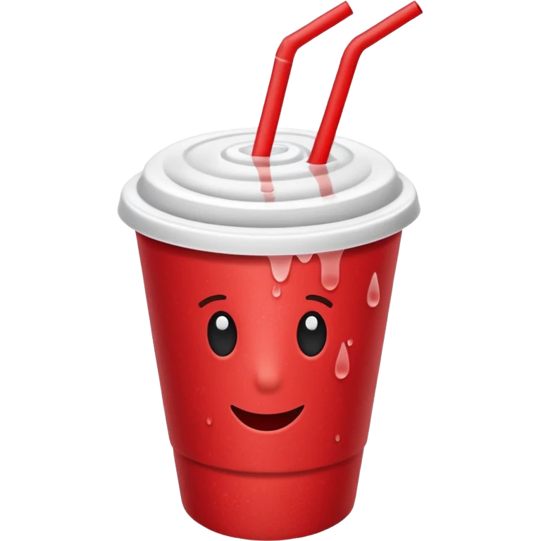red paper cup with a straw emoji