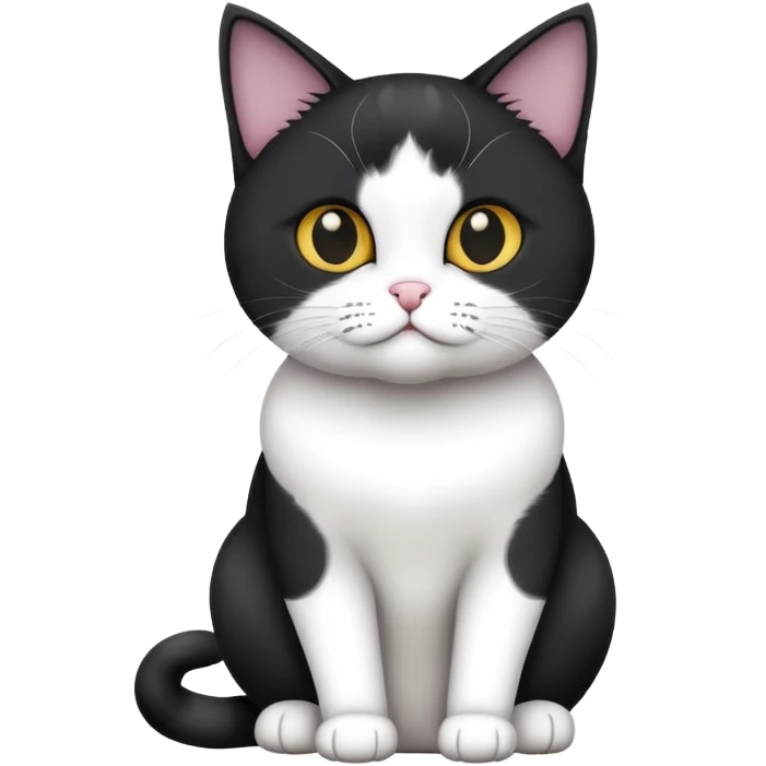Black and white Devon cat sitting emoji