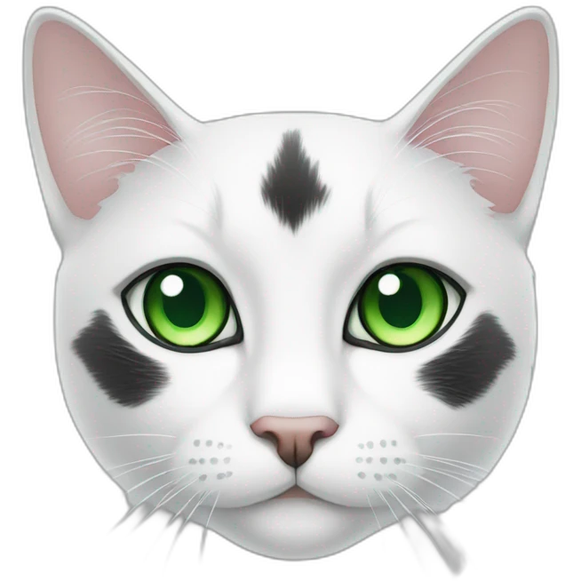 Black white cat with green eyes  emoji