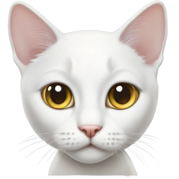 skinny white cat with heterochromia  emoji