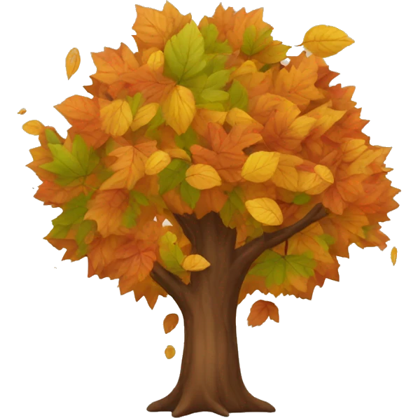 autumn tree with leaves falling  emoji