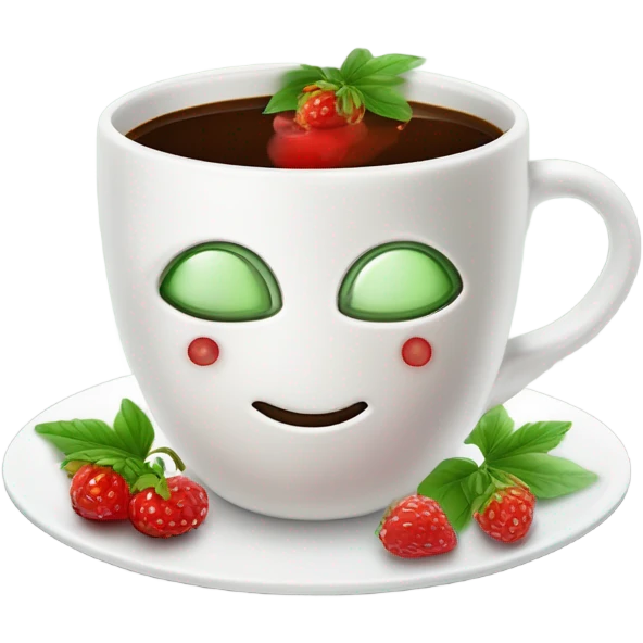 Kaffee mit Erdbeeren  emoji