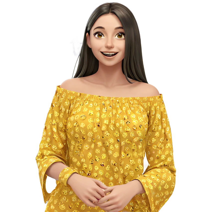 smiling girl with long hair emoji