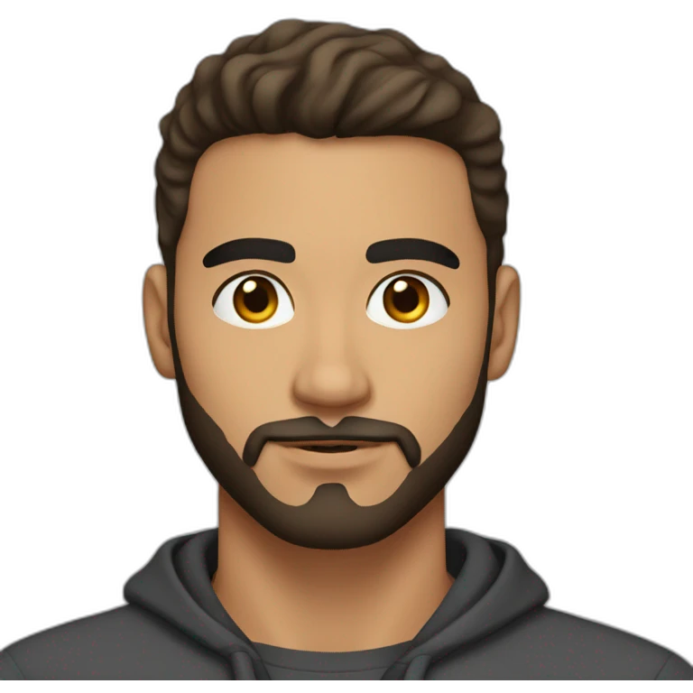 25 year old Hispanic man with a full beard and thick eyebrows light skin emoji