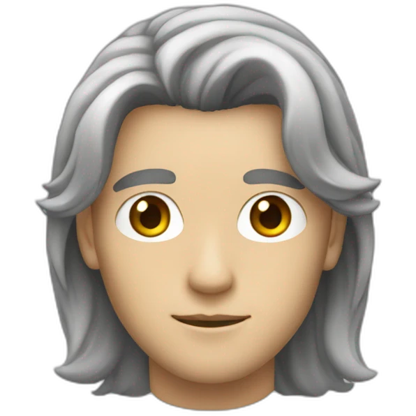 white male, 25 years old, with a long hairstyle and dark hair emoji