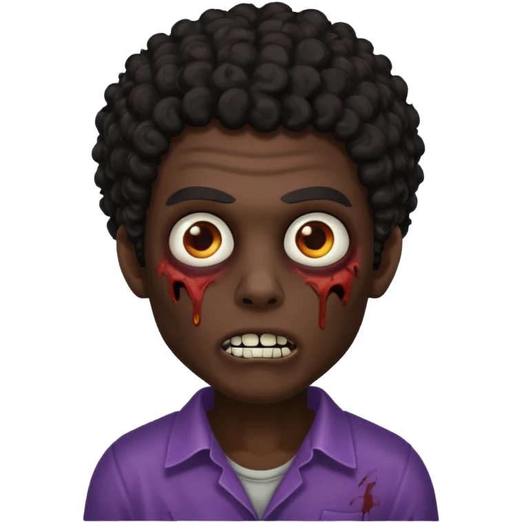 Zumbi com cabelo cacheado preto masculino zumbí  emoji
