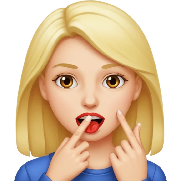 Women biting finger  emoji