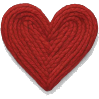 Cable knit heart emoji