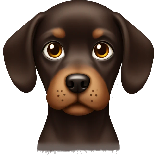 Dark brown small dogs birthday emoji