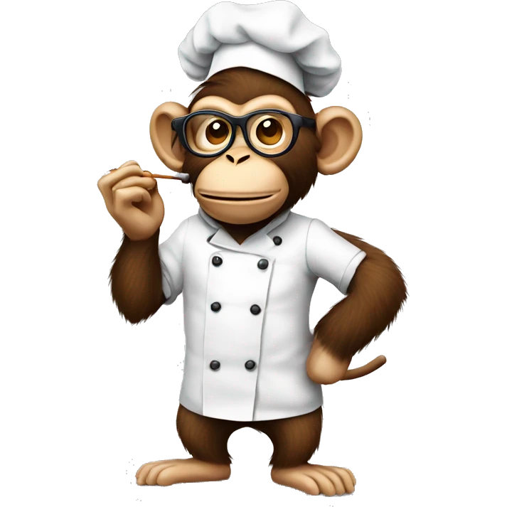 hipster monkey chef vaping emoji