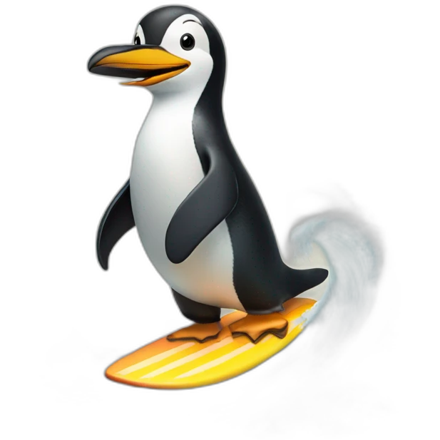 surfing-pinguin emoji