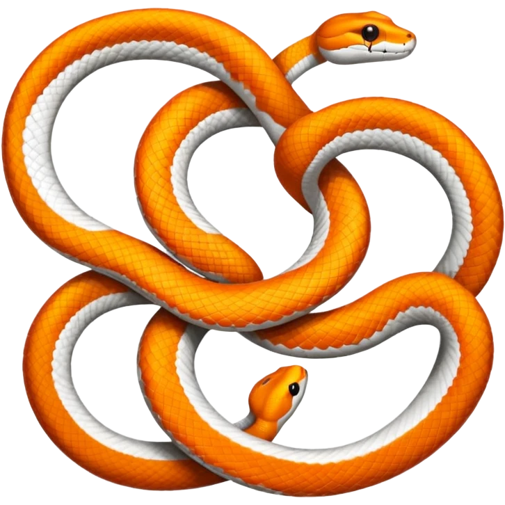 circle of white and orange snakes, multiple snakes arranged in a circular pattern emoji