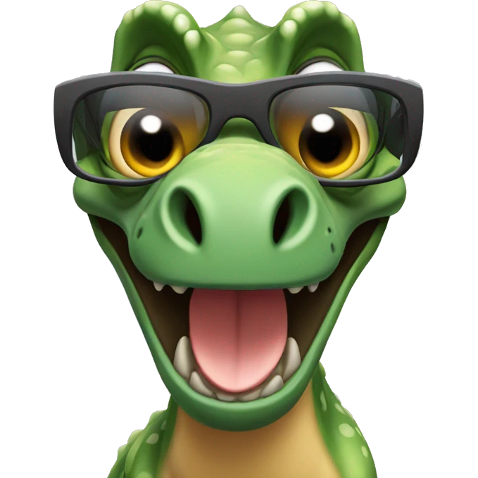 Dinosaurio con gafas emoji