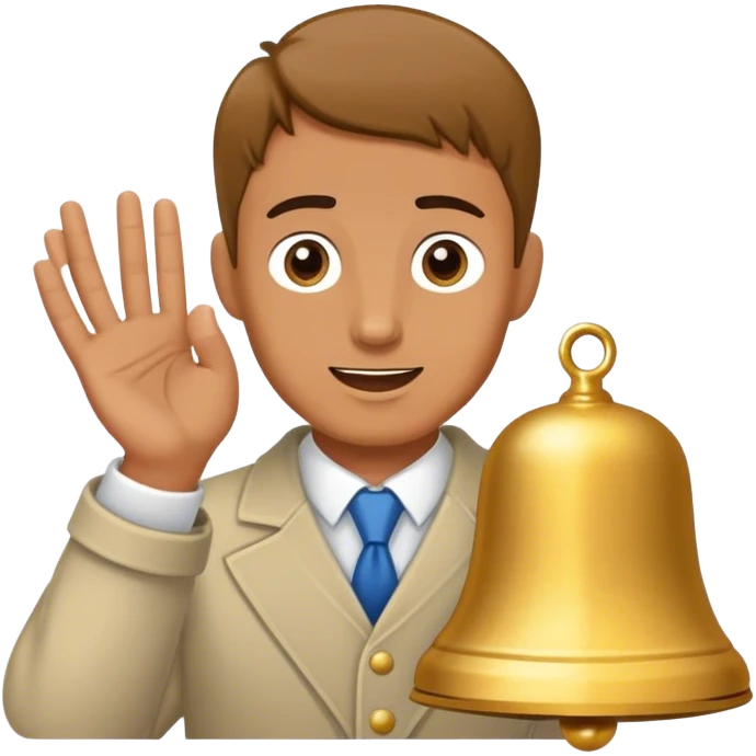 a man rings a bell emoji