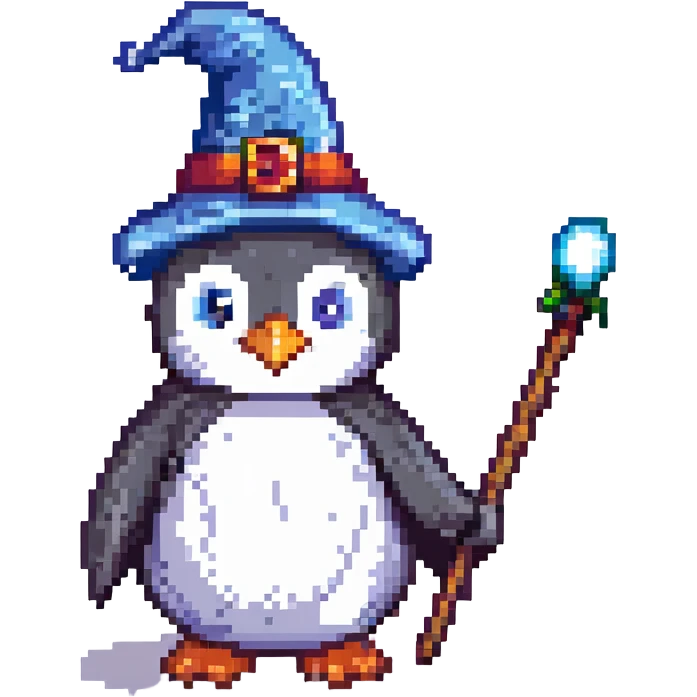 A penguin wizard emoji