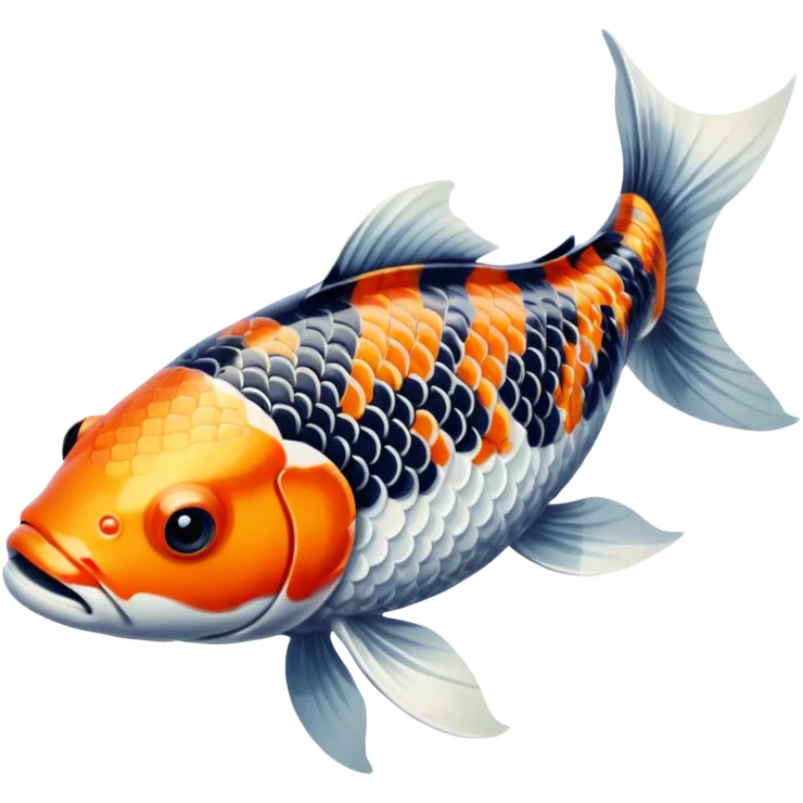 black white Koi fish emoji