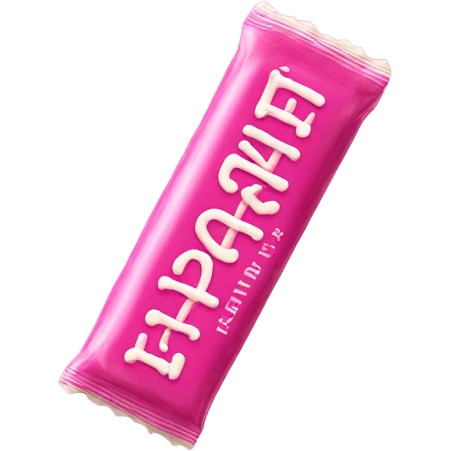pink candy bar with the inscription kerlli emoji