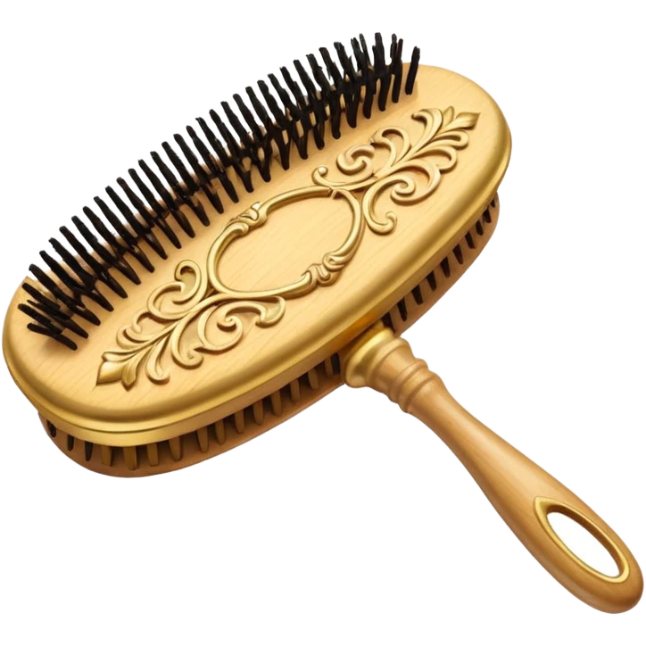 golden hair brush emoji
