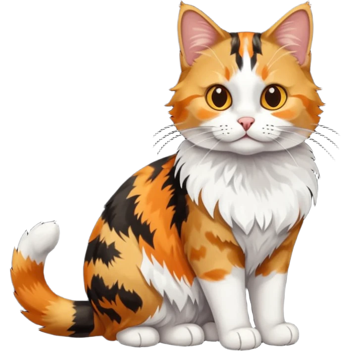 full body patchy calico tabby cat emoji