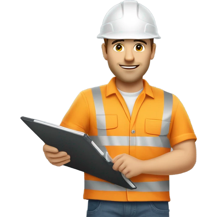 Caucasian Engineer standing  emoji