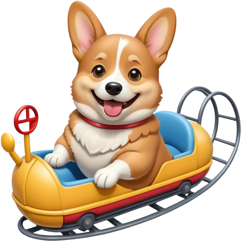 Corgi on a rollercoaster  emoji