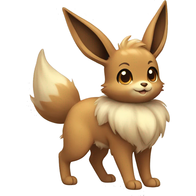 Kawaii Shiny Pastel Brown Eevee Full Body emoji