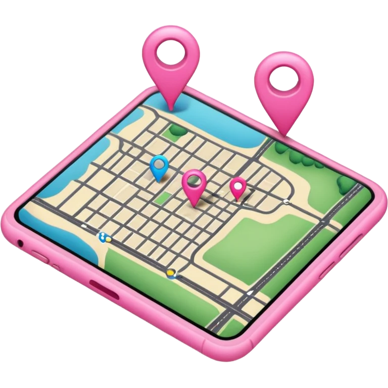mix pink of a big gps map of the lines emoji
