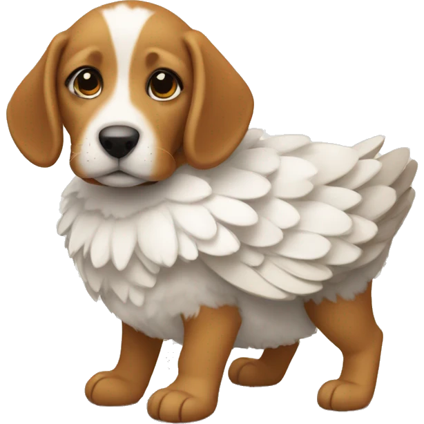 A puppy wearing a goose costume  emoji