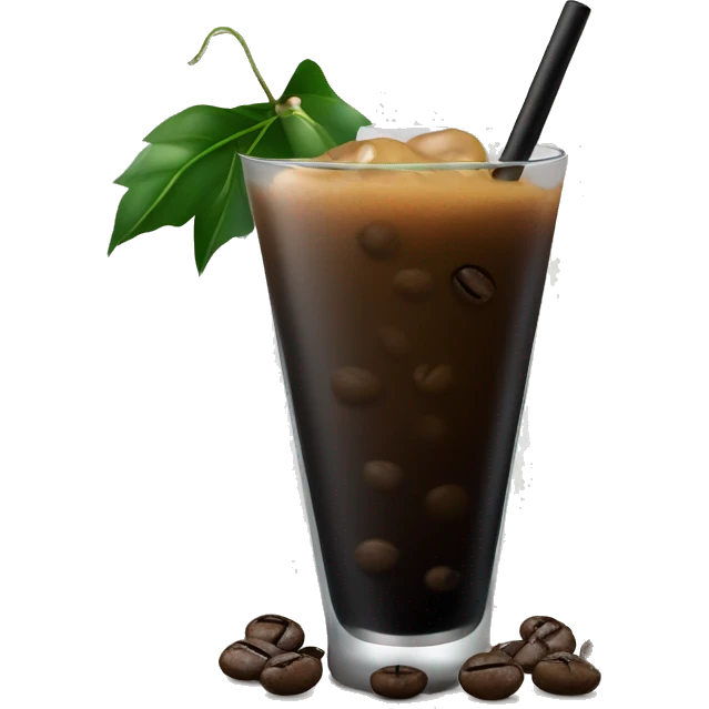 Black cocktail with coffee beans on the side emoji