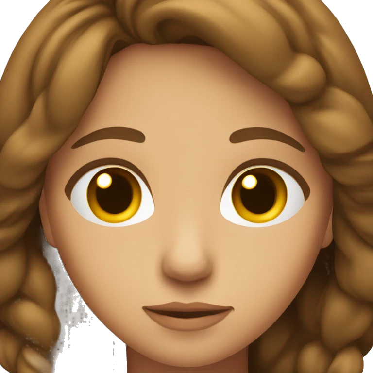 The young brown haired woman is resting  emoji