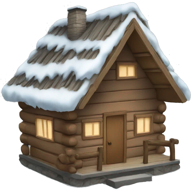 winter cabin emoji