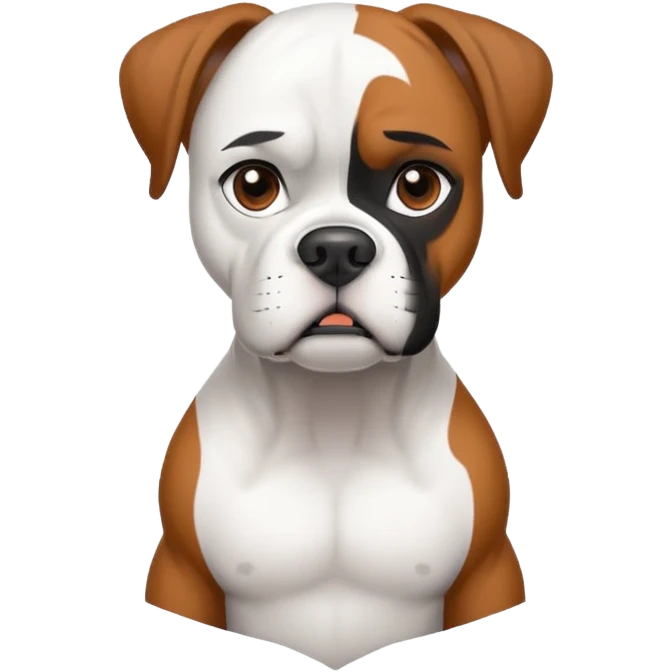 White boxer dog emoji