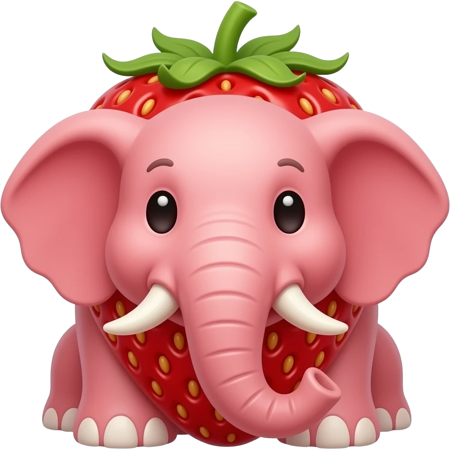 Create a strawberry elephant emoji