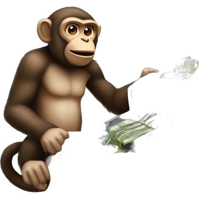 Monkey behind the cash register emoji