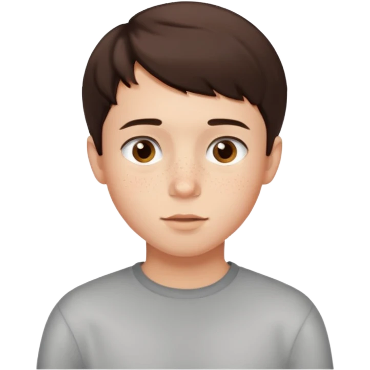 cute brunnete boy with short hair light skin and freckles emoji