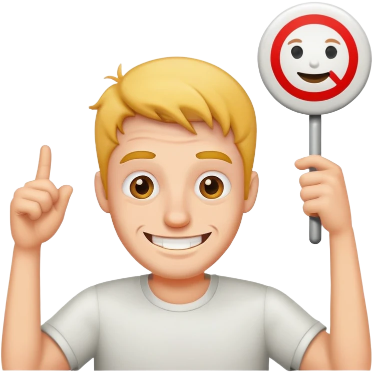 man with a stupid sign emoji