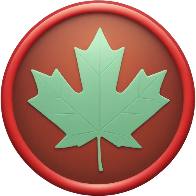 a canadian maple leaf inside a red circle with hash, like a 'no smoking' / "this or that is prohibited" sign emoji