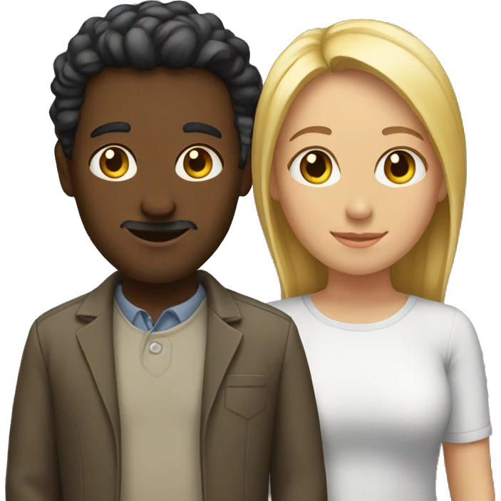two people, one standing next to the other emoji