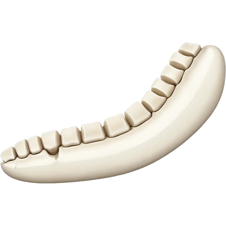 Detached jawbone lying cracked on the ground. emoji