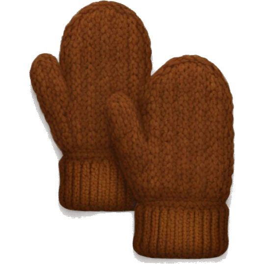 Brown knitted mittens emoji