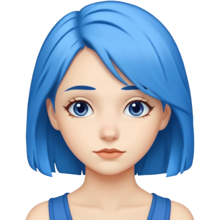 Kék haj, fehér nő emoji