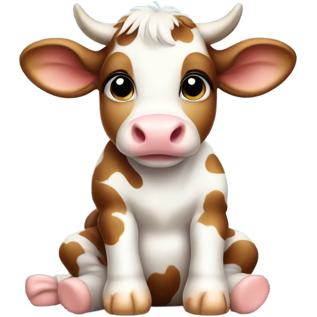 cute baby cow sitting  emoji