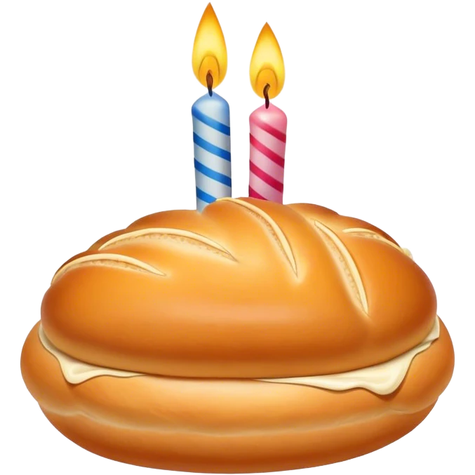 Russian pirozhki with birthday candle emoji