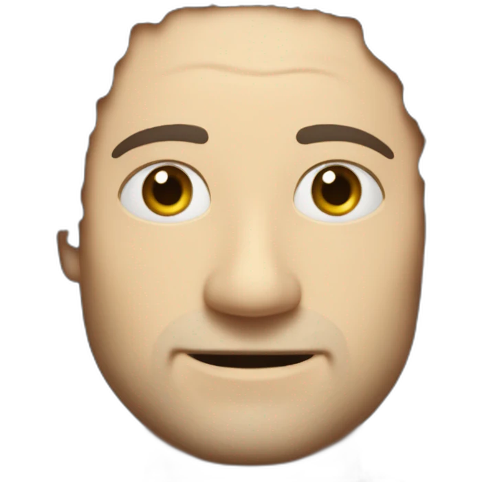 tim robinson face but his hair is long shoulder length curly black hair, wide triangular shape emoji