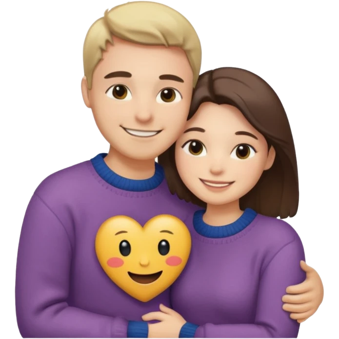 Couple hugs polaroid photo emoji