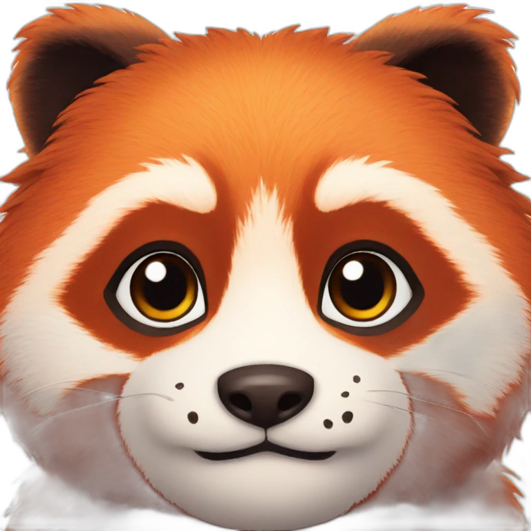 Fluffy red panda face emoji